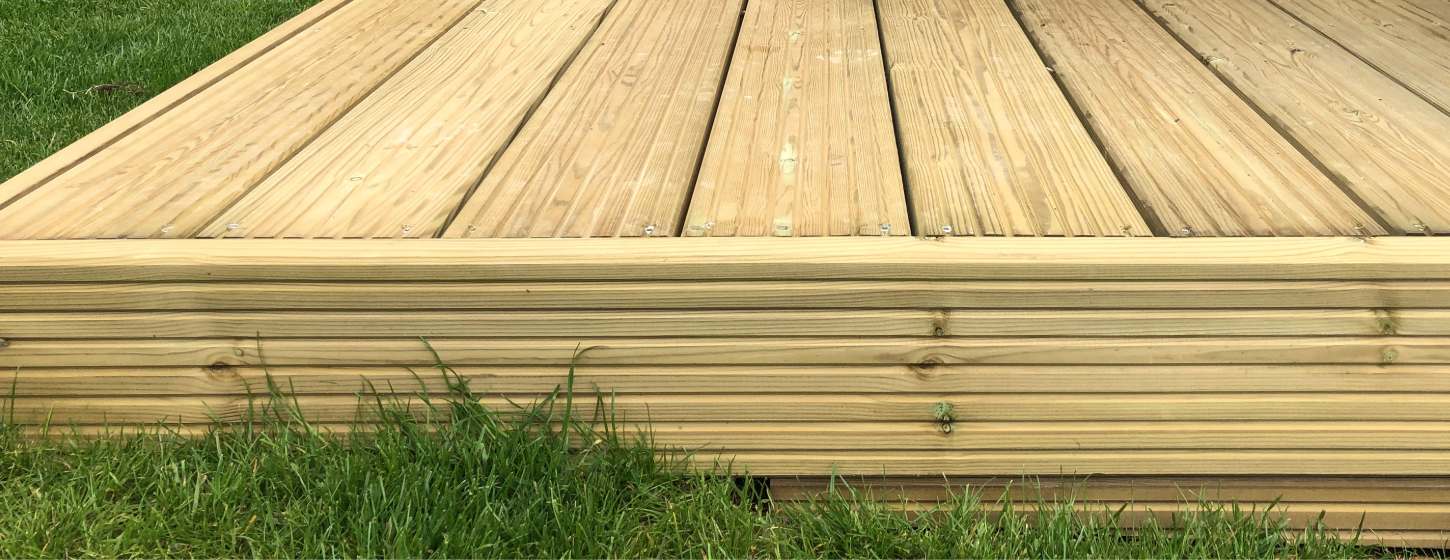 Decking in the garden in Hampshire.